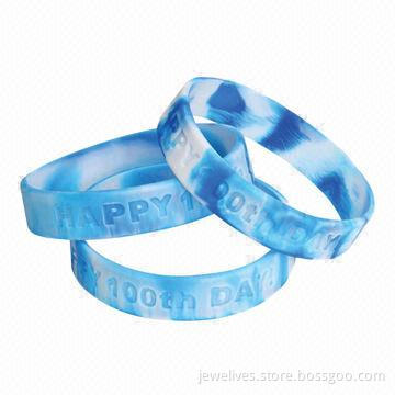 Silicone Bangles with Debossed Logos, Available in Adults' and Children's Sizes